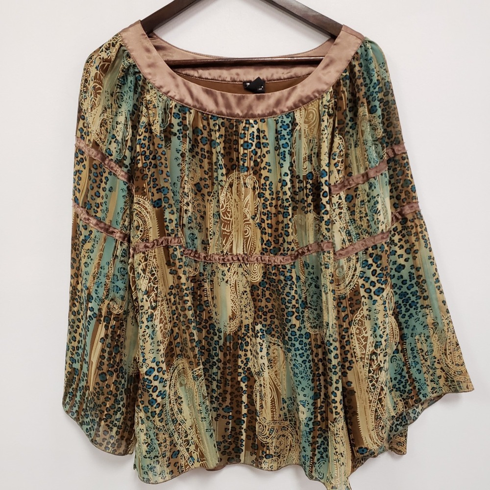 Essentials By Milano Womens Y2K Babydoll Fairy Top Size M Whimiscal Flare Sleeve
